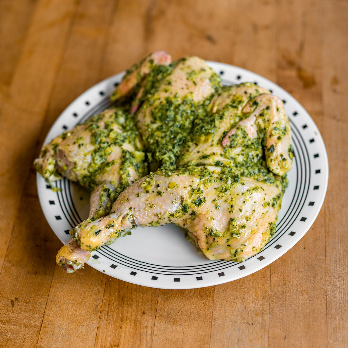 Grilled Spatchcocked Chicken in Herb and Garlic Marinade