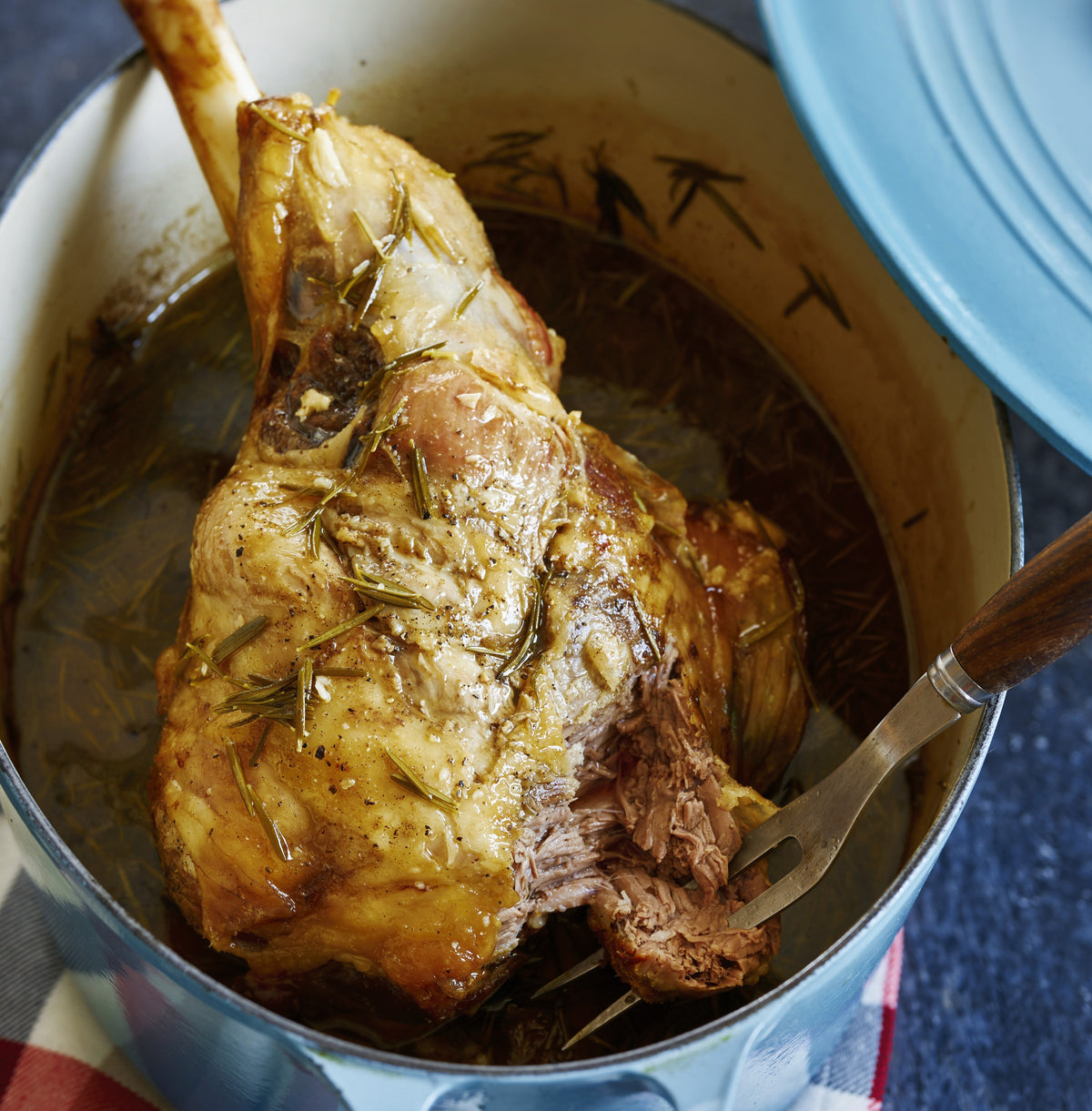 Seven-Hour Roasted Leg of Lamb with Lots of Garlic