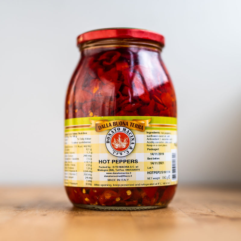 Donato Macina Bomba: Hot Peppers in Sunflower Oil